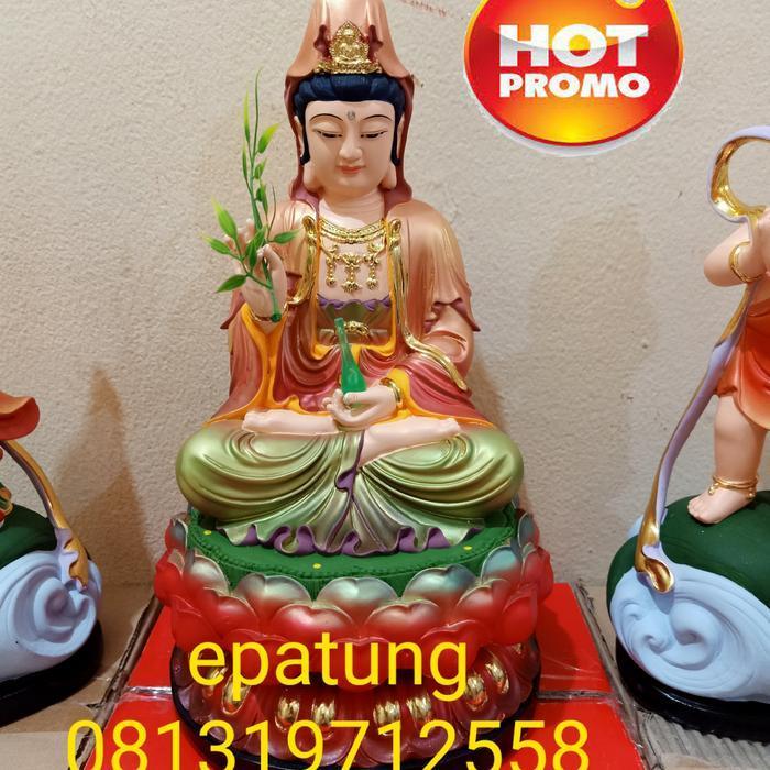 patung dewi kwan im uk 12 inch fiber