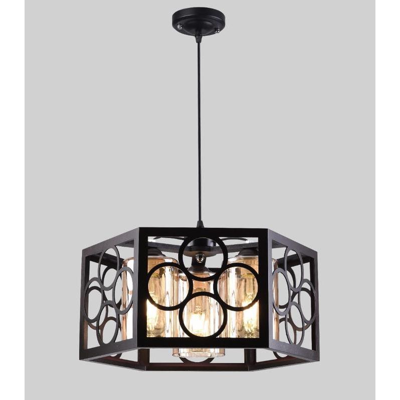 LAMPU GANTUNG HIAS MINIMALIS MODERN 3 LAMPU RUANG TAMU ELEGAN Kayu
