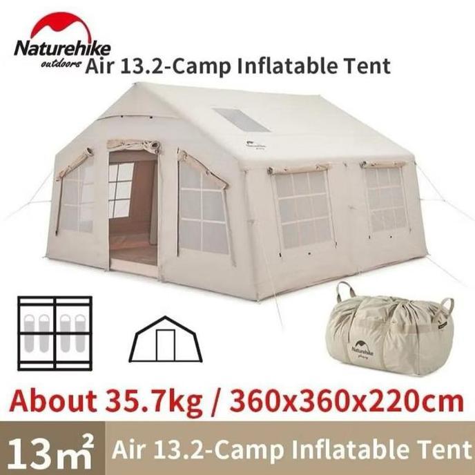 Terlaris New Tenda Glamping Naturehike Air Tent 13.2 Nh21Zp014 Bonus Kursi Lipat Naturehike Selama D