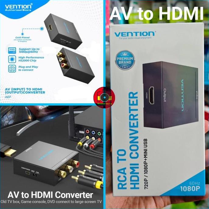 BEBAS ONGKIR - VENTION AV to HDMI AEF atau HDMI to AV AEE Adapter AV2HDMI HDMI2AV