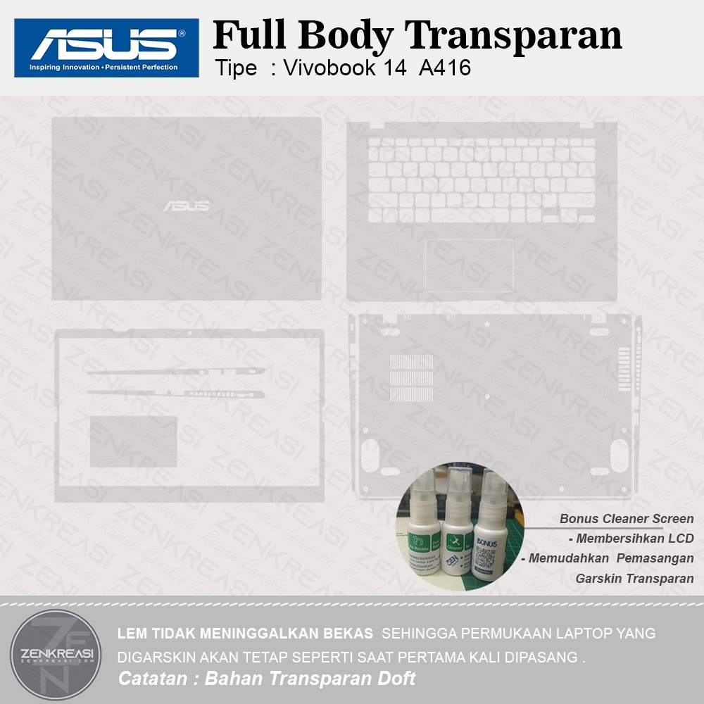 Promo 2Pcs Keyboard Protector Screen Dan Garskin Laptop Asus Vivobook 14 A415 Garskin Case Stiker Pr