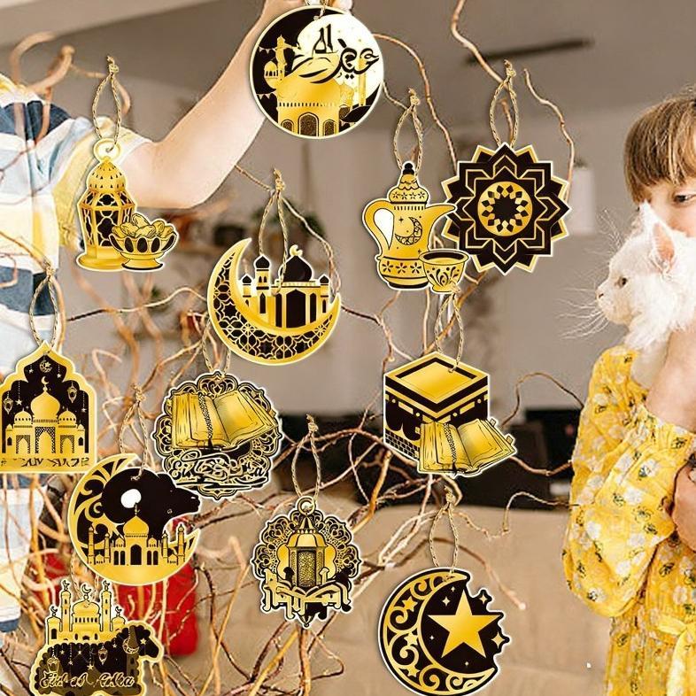 Grosir 12Pcs Ramadhan Ornamen Dekorasi/Pengajian/Dekorasi Islami/Idul Fitri Lebaran Ramadhan Bulan