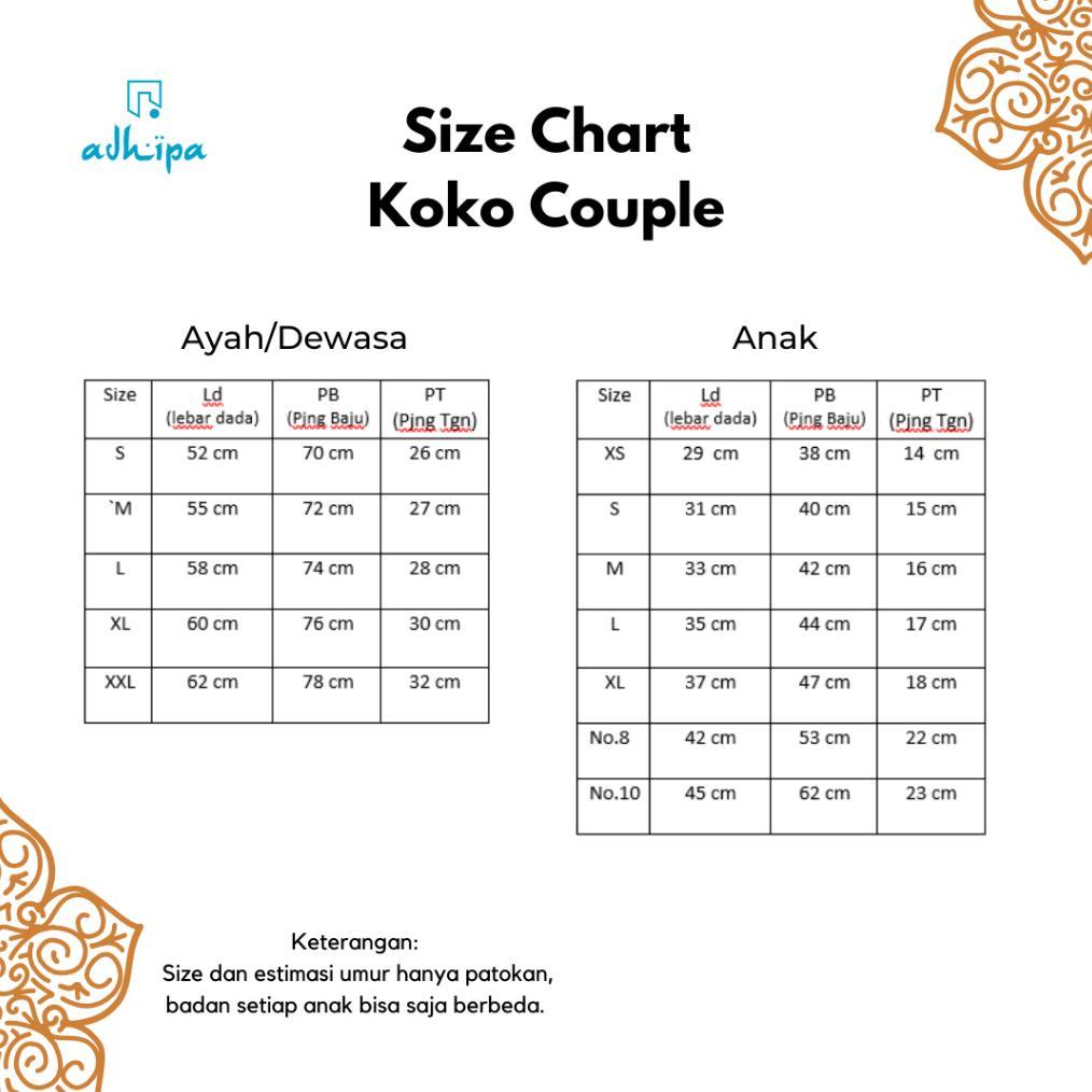 Koko Couple Utsman  Ayah Anak Warna Biru Wardah Lengan Pendek Diskon