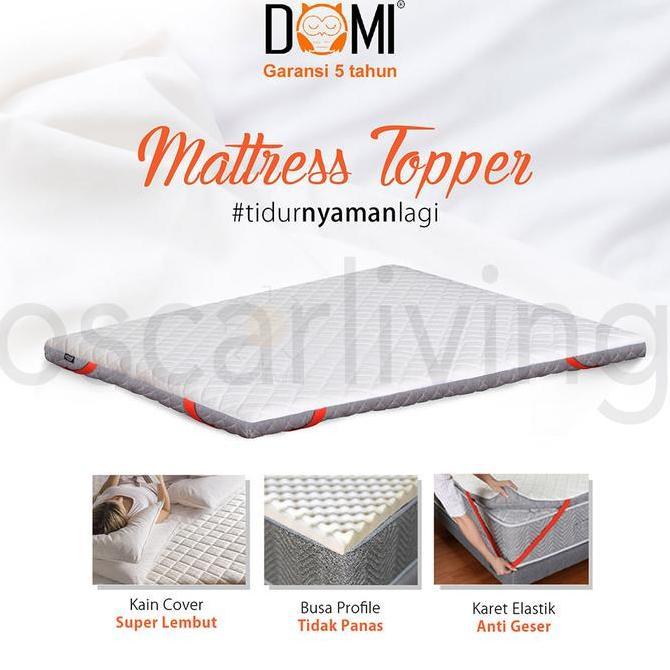 Lapisan Kasur Topper Domi Busa Pelindung Kasur Garansi 5 Tahun