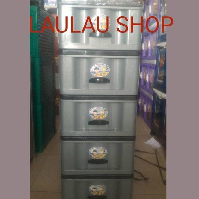 LACI PAKAIAN PLASTIK SUSUN 5 YOKO / LEMARI TEMPAT BAJU / SERBAGUNA