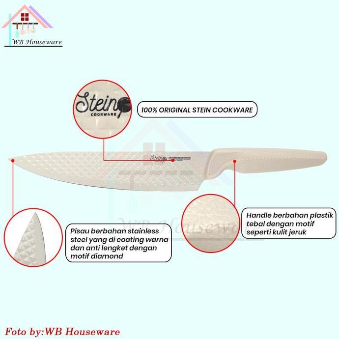 Steincookware Nimalis White Diamond Knive Set /Kitchenware Alat Dapur Masak Anti Karat /Motif Diamon