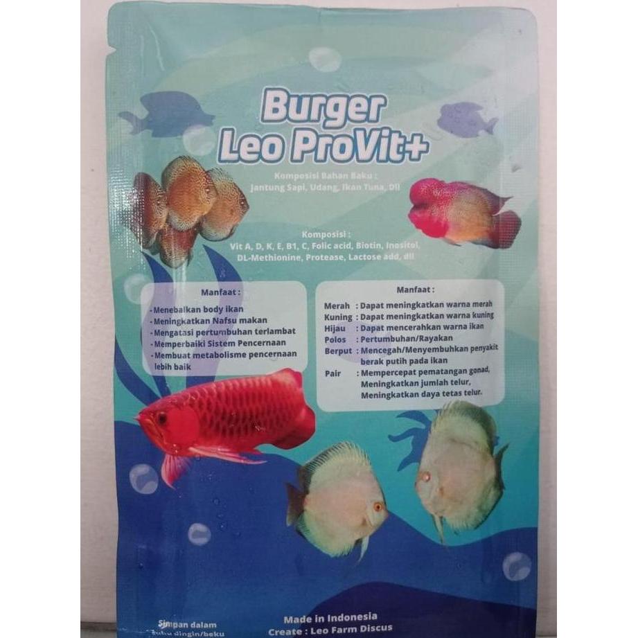Sakana- Burger Leo Discus Provit+ Makanan Ikan Discuss Beku | Burger Ikan 100G