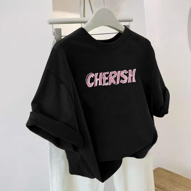 Kaos Katun Tren Kaos Katun Tren Menyenangkan Pola Pita Kartun Sederhana