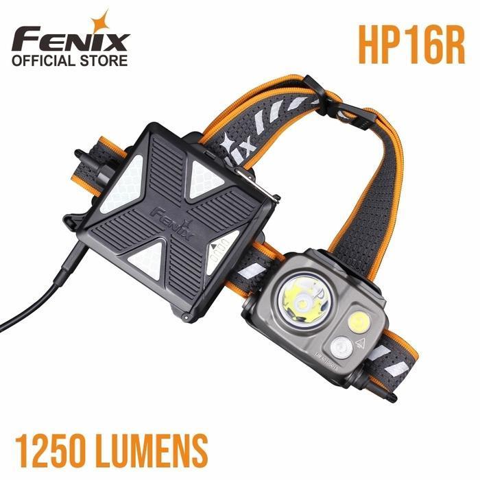 Fenix Senter Kepala Led HP16R Rechargeable Headlamp Terang 1250 Lumens