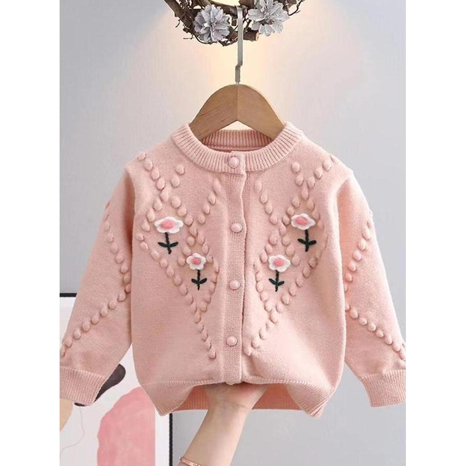 Kardigan Anak Perempuan Tebal  / Sweater Outer Anak Cewek Halus Lembut / Baju Rajut Anak Perempuan M