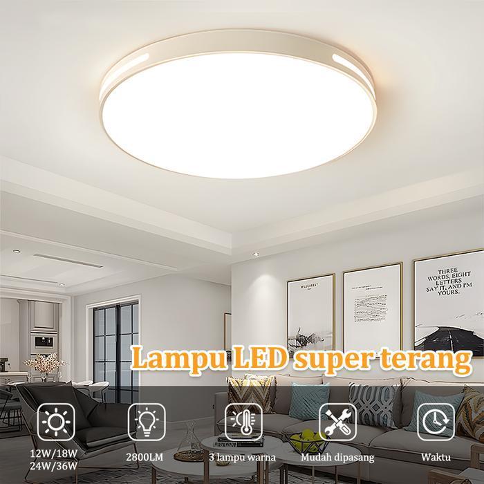 CODLampu Plafon Minimalis Modern Lorong Dekorasi Bulat Pvc 12/18/24/36 Watt 3 Warna Kecerahan Yang B