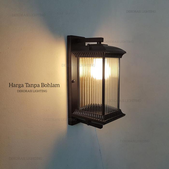 Lampu dinding outdoor kaca kristal Authentic lampu taman waterproof
