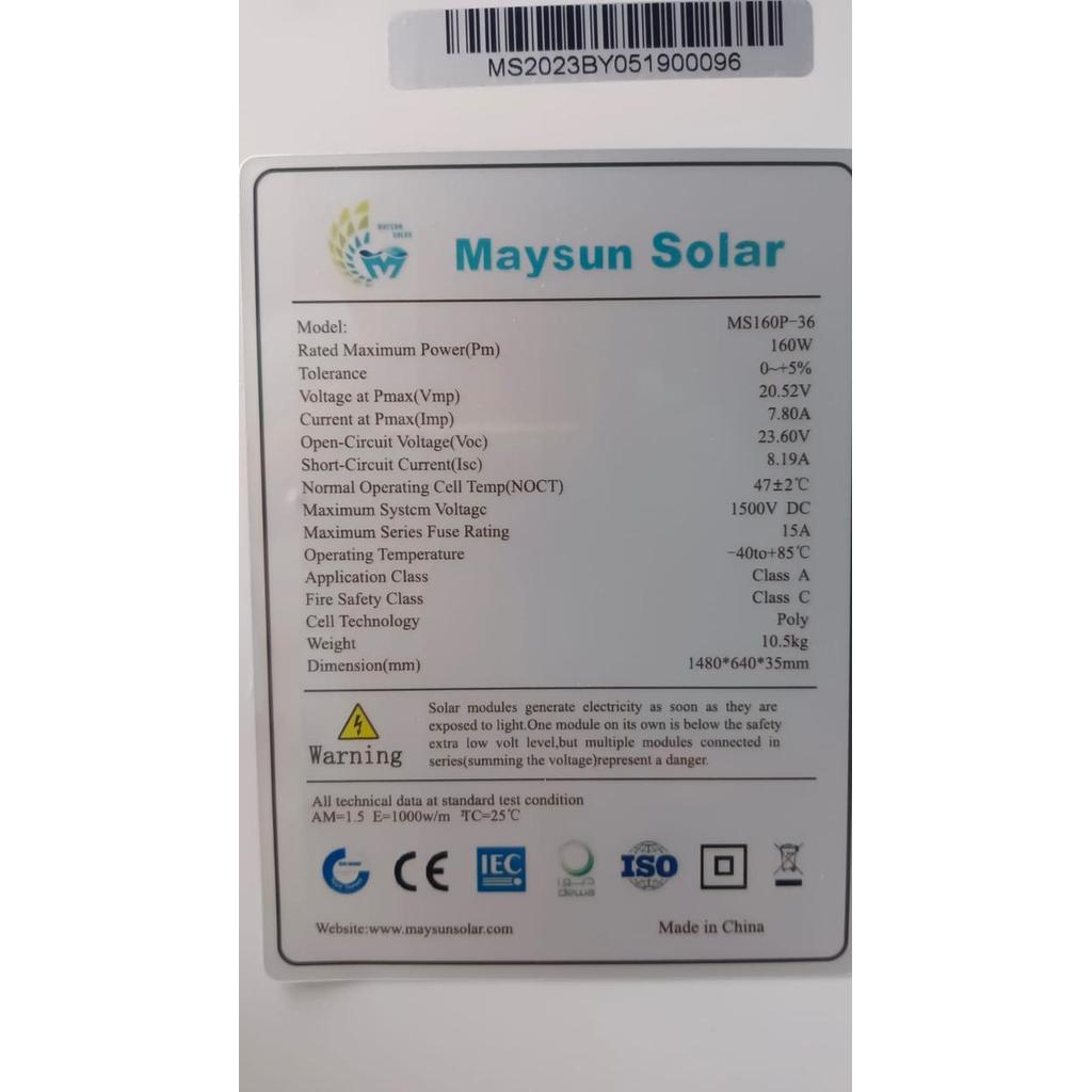 Solar Panel Poly 160WP GH Solar - PV Solarcell Poly 160WP GH Solar