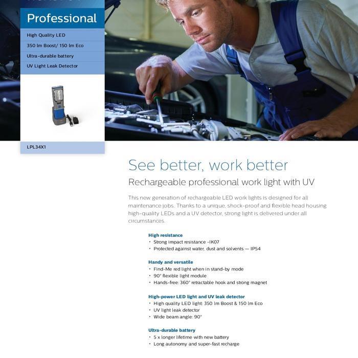 Senter LED Philips RCH31UV Work Light Senter UV