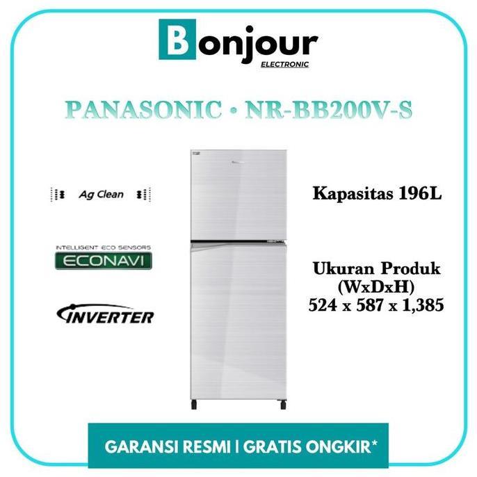 KULKAS 2 PINTU PROMO PANASONIC NR-BB200V-S 196L INVERTER | NR BB200V