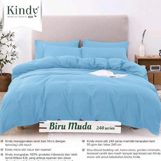 Sprei Set Polos Biru Muda Premium