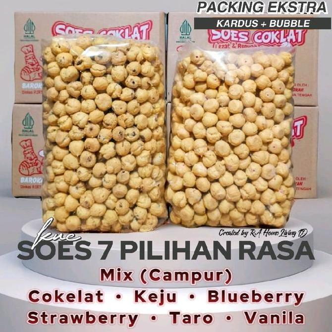 CEMILAN MURAH ANEKA RASA 100GR ~ 1KG KUE SOES 7 VARIAN RASA MIX COKLAT KEJU BLUEBERRY STRAWBERRY TAR