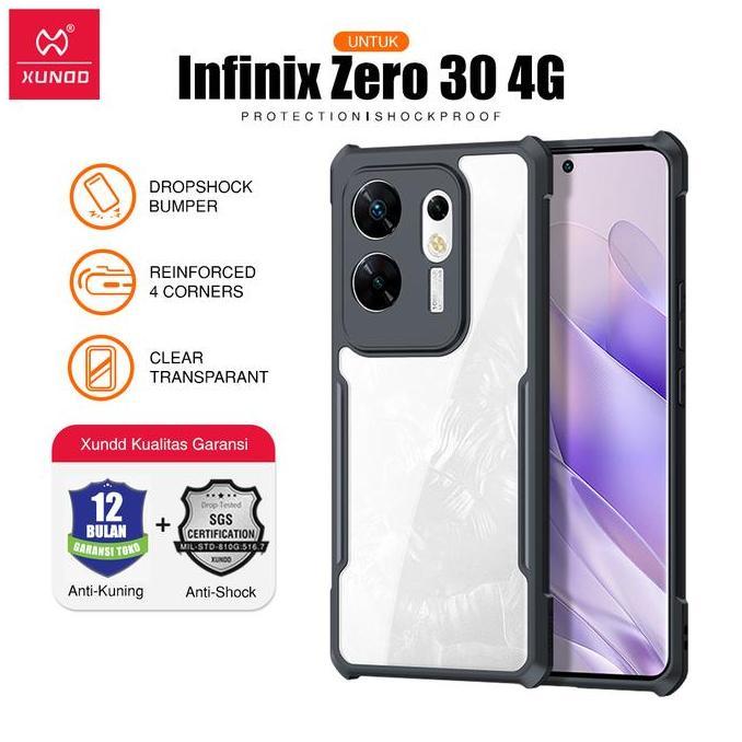 XUNDD Untuk Infinix Zero 30 4G Anti Crack Case Transpara Casing