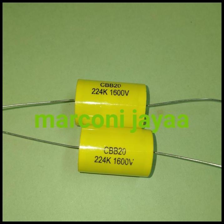 TERBARU CBB20 224K 1600V KAPASITOR AXIAL NONPOLAR