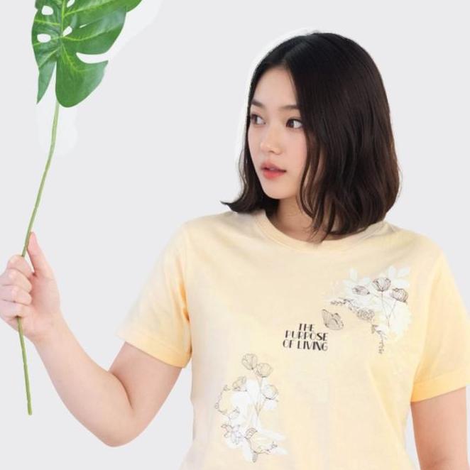 Kaos Oblong Wanita Kaos Oblong Wanita Handesign Cream Warna Cream / Code Purpose1