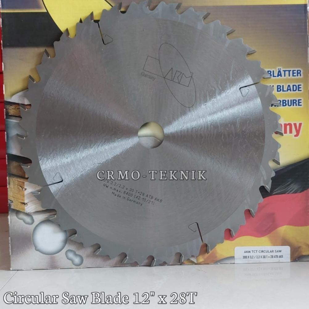 Mata Gergaji Kayu 12" x 28T AKM TCT Circular Saw Blade 12 Inch / 30 Cm Gergaji Bundar Mata Tanduk