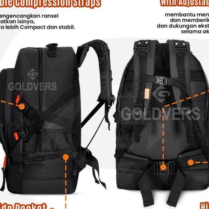 Goldvers - Pine Tas Ransel Pria Tas Ransel Jumbo Tas Punggung 50 Liter Tas Mudik Tas Punggung Tas Ra