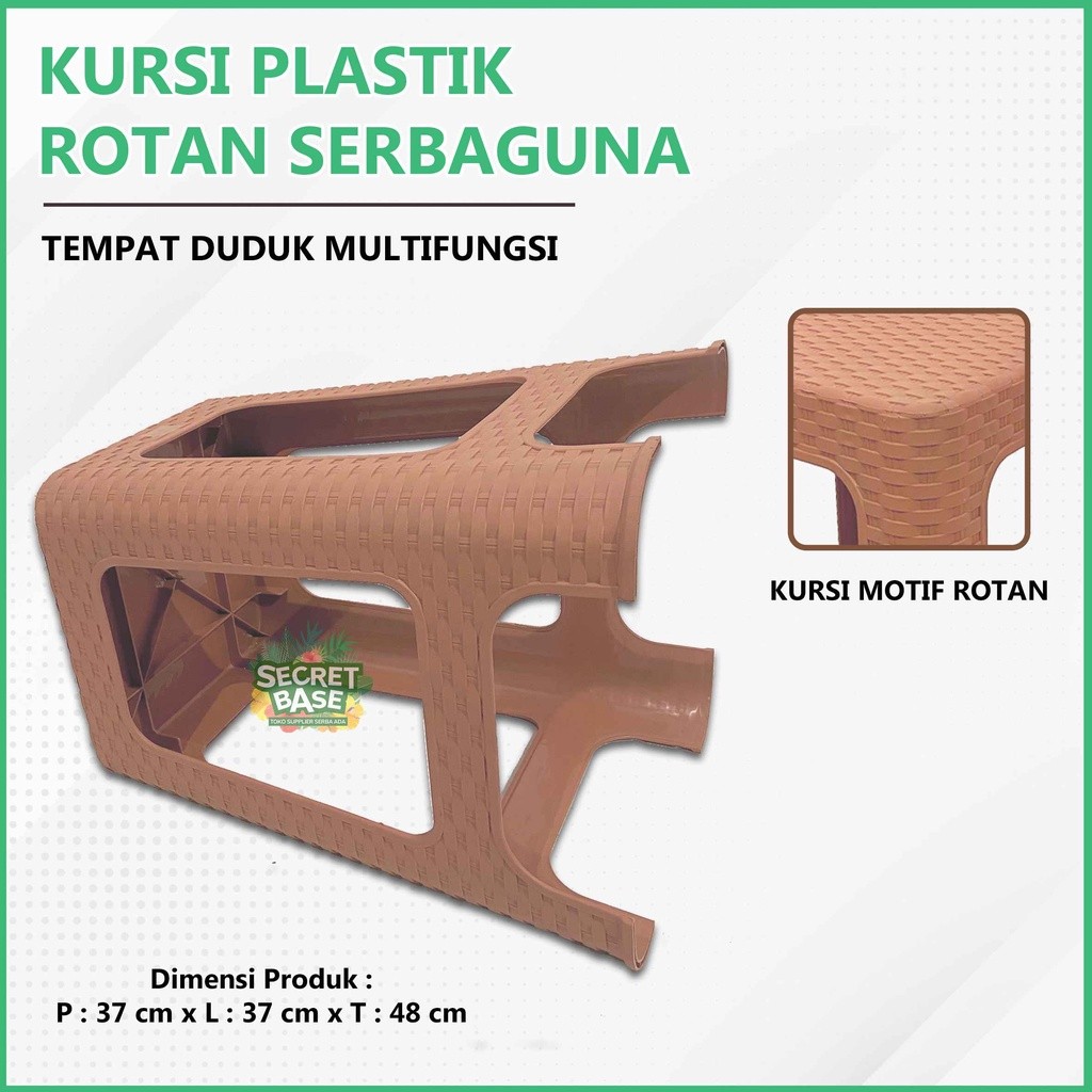 Kursi Rotan - Kursi Plastik Tinggi / Bangku Tinggi Kokoh / Kursi Motif Rotan Murah