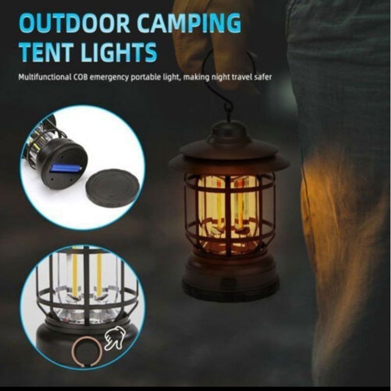 Lampu Camping Led Lentera Gantung Retro / Lampu Outdoor Klasik Antik