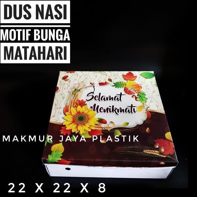 [ DNM22 - BUNGA ] KARDUS NASI MOTIF UKURAN 22 X 22