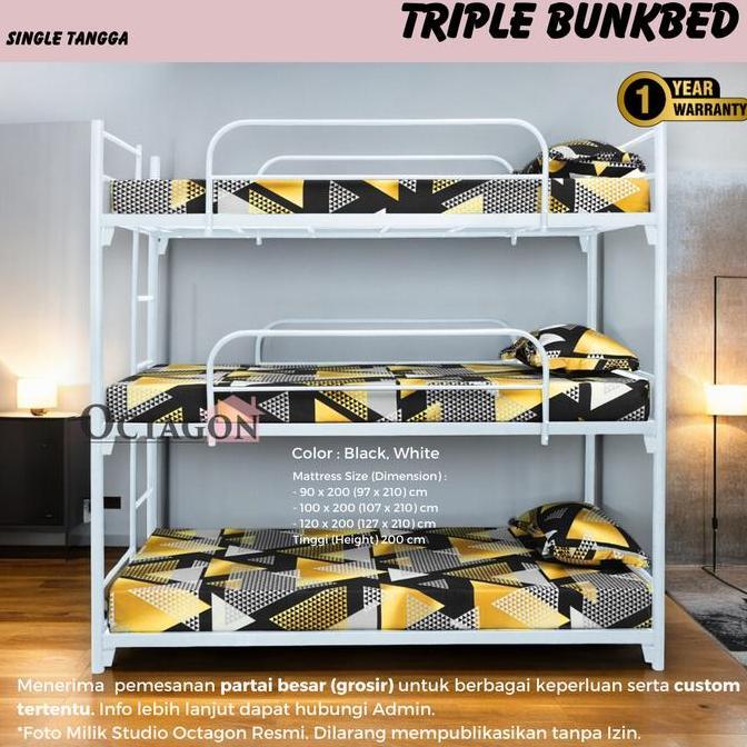 Terlaris Ranjang Besi Minimalis Susun 3 Tingkat