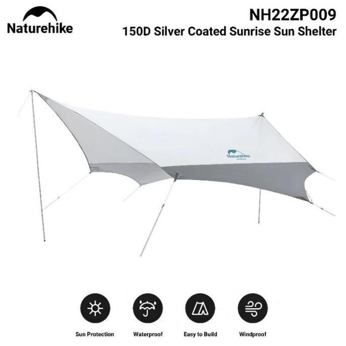 Terlaris Flysheet Naturehike Nh22Zp009 Sunrise Hexagonal Sun Shelter Canopy Suncreen Camping Glampin