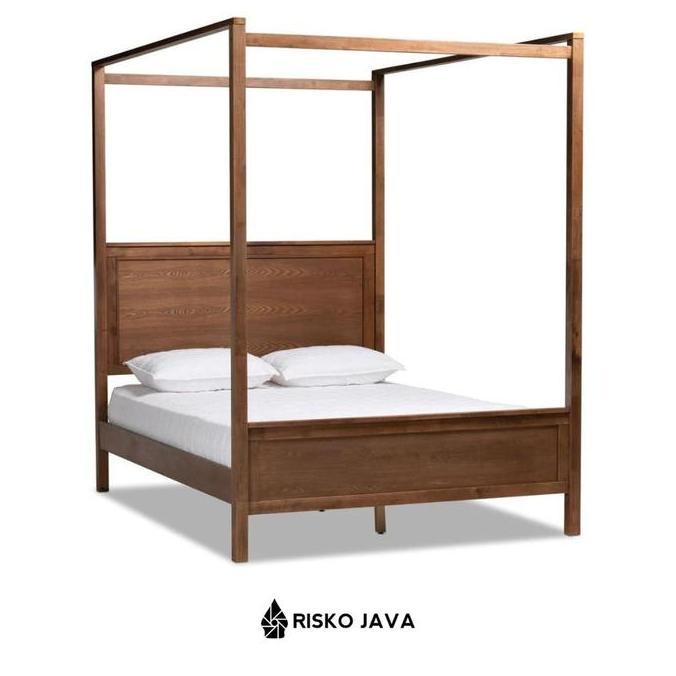 Terlaris Ranjang Dipan Tempat Tidur / Rangka Dipan Kayu Jati Modern / Rangka Dipan Kanopi Minimalis 