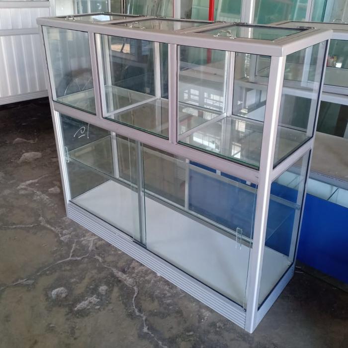 Etalase kaca beras / etalase kaca kurma