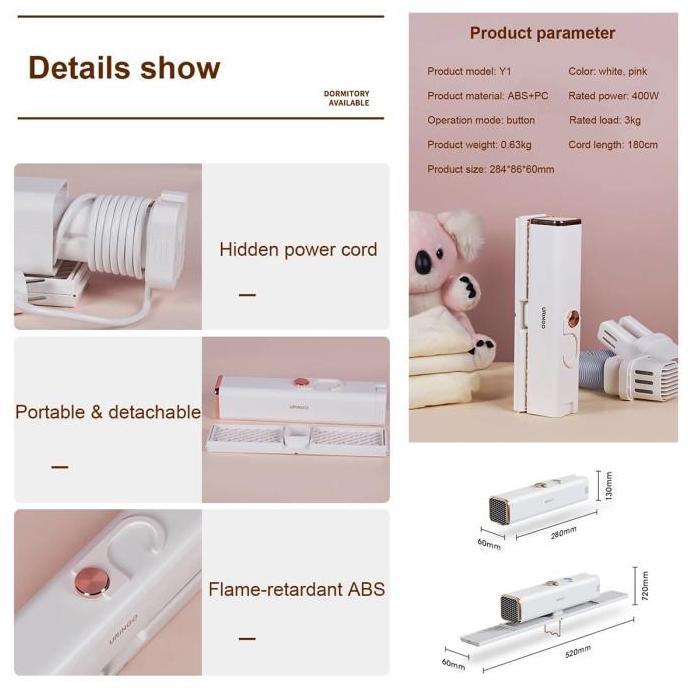 URINGO Portable Clothes Dryer Pengering Baju Portabel Sterilize Anti Bakteri & Bau