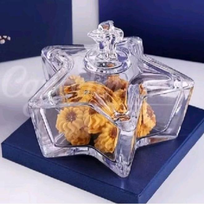 Toples Kaca Tempat Kue Permen Berbentuk Bintang Caimonte