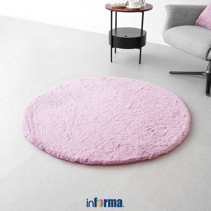 Informa Karpet 120 cm Frosty Faux Fur - Ungu Alas Lantai Keset Bulu Penutup Dekorasi Ruangan Pelapis