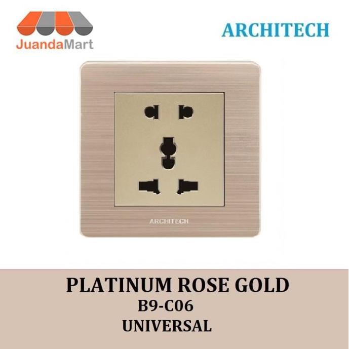 [JM] ARCHITECH PLATINUM B9-C06 GOLD STOP KONTAK - COLOKAN UNIVERSAL READY