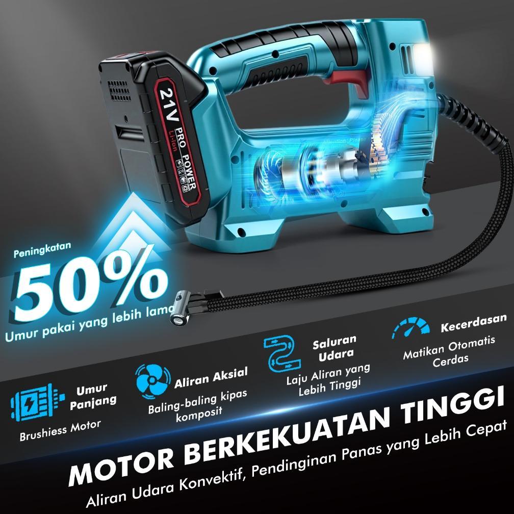 BEST SALE Victool Pompa Udara Multifungsi Nirkabel Baterai Lithium 21V  Pompa Angin Ban Elektrik Por