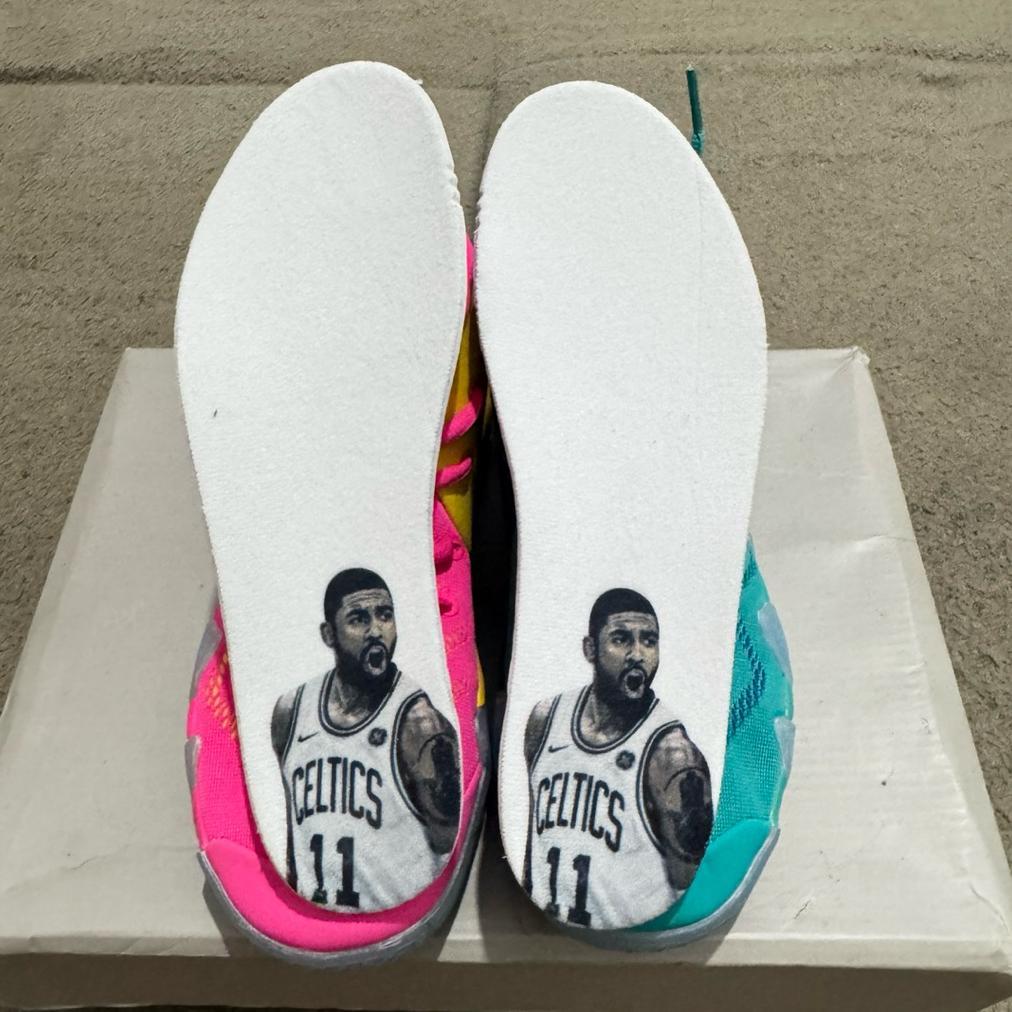 cuci gudang sepatu basket kyrie 4 nba 2k18 teal pink premium original
