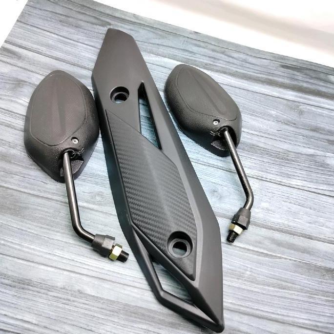 Promo tutup tameng knalpot cover knalpot beat fi eps 2016-2019 + spion beat chkrome ORI standar beat