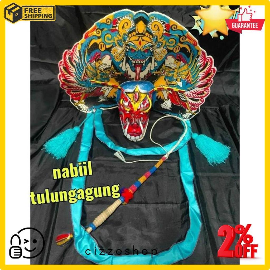 Terlaris Barongan Spon Devil Caplokan Devil Dihiasi Gondel Anting Cambuk