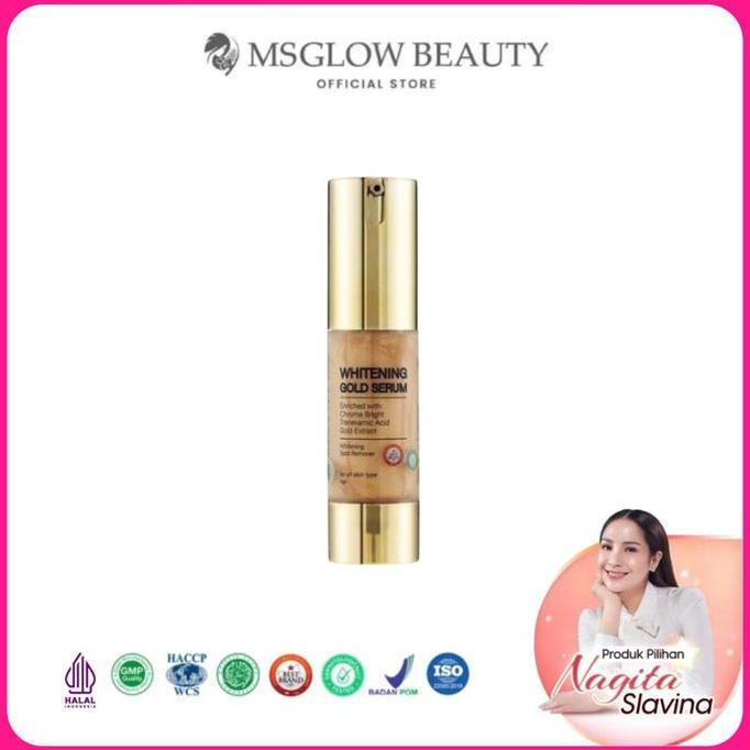TERBARU - Ms Glow Serum Whitening Gold mencerahkan wajah kusam hitam Pencerah Facial Wanita ampuh ms