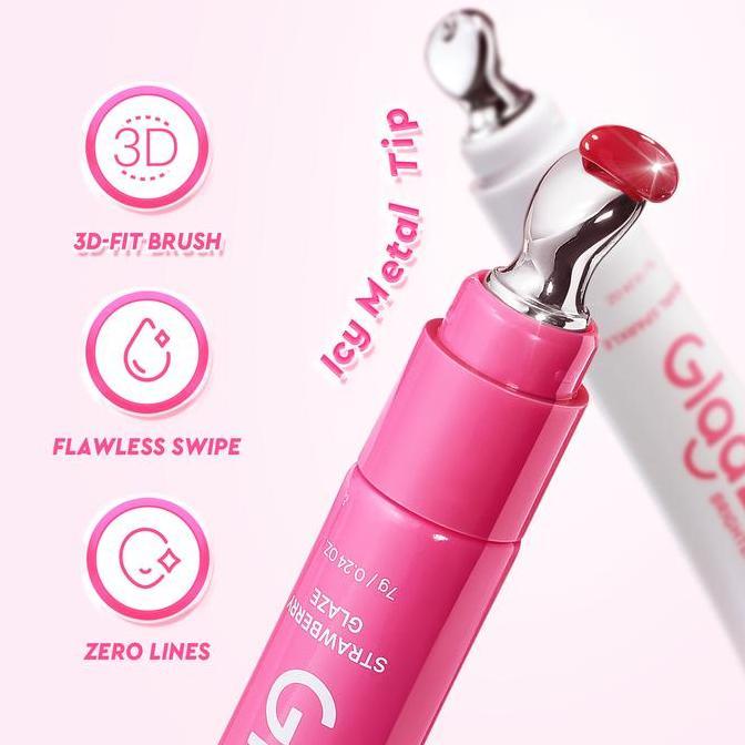 Lipcolor- Glad2Glow Brightening Lip Serum 7G  Mencerahkan Melembabkan Dan Menambahkan Warna3In1  Lip