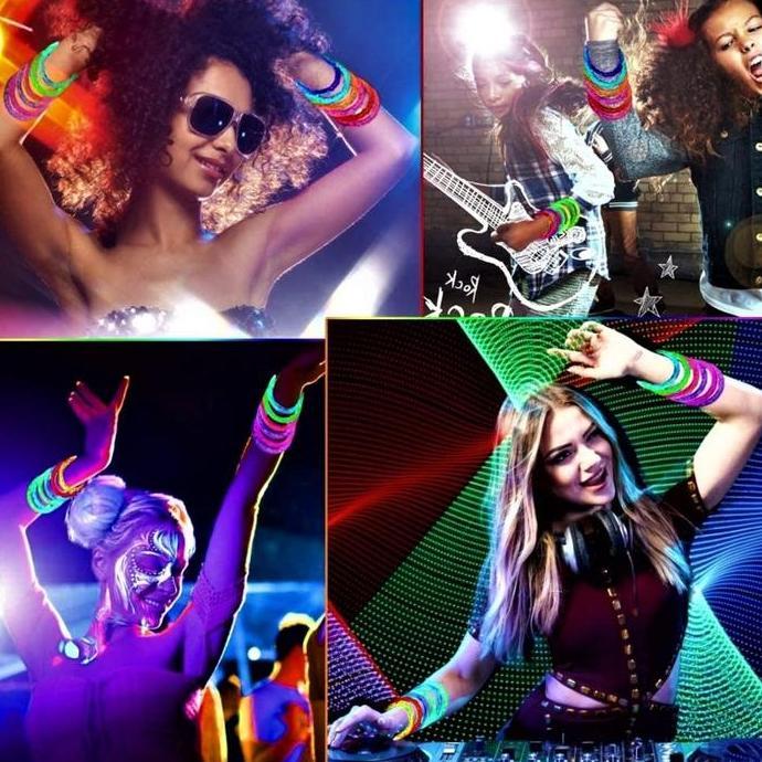 OARINAX Isi2 Gelang Akrilik Lampu Led Gelang Led Acrylic Wristband Gelang Led Konser Karnaval