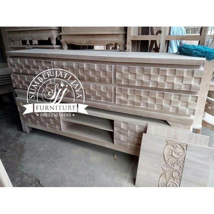 almari pendek, bufet jati pendek, bufet tv pendek