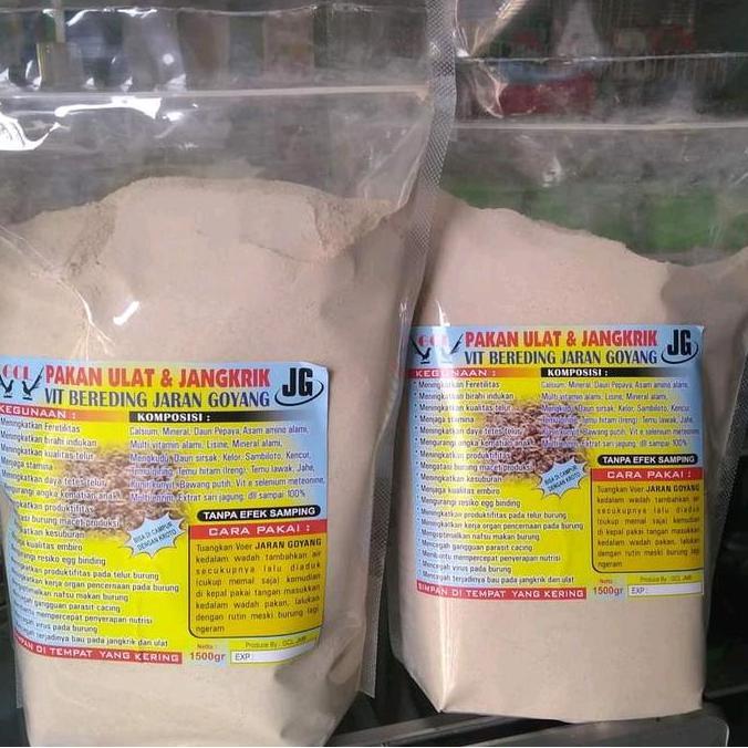 TERBARU - JARAN GOYANG PAKAN ULAT DAN JANGKRIK 1500 gram vitamin breeding burung jaran goyang 1,5kg