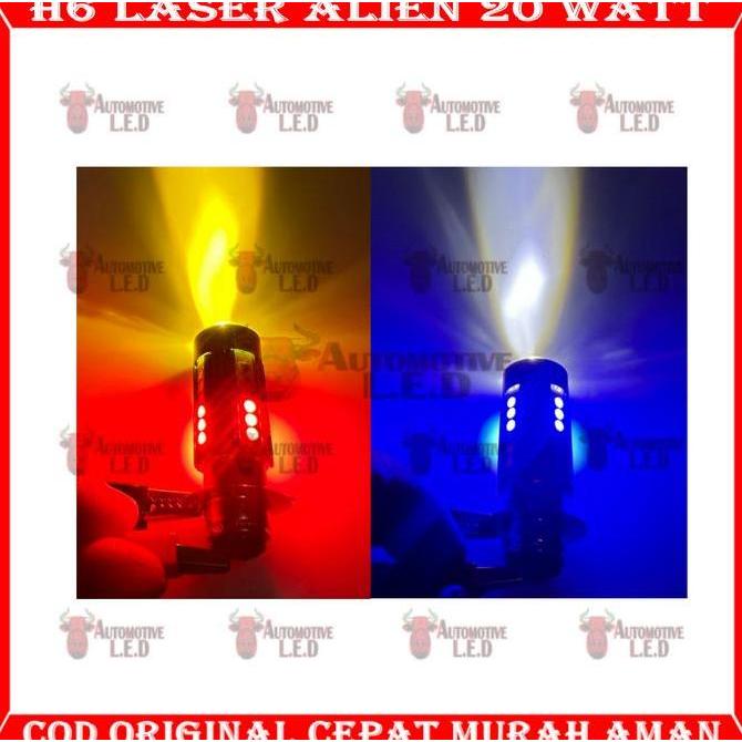 VASRUFK ORIGINAL LAMPU UTAMA MOTOR H6 LASER 30 LED ALIEN H6 LED LASER 2 WARNA HI / LOO 20 WATT | BOH