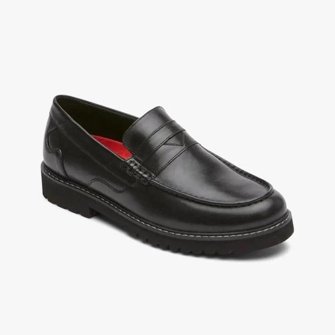 Ready ROCKPORT Maverick Penny Original Loafers Pria Leather - Black