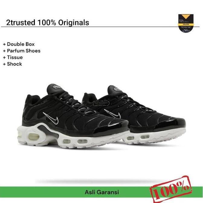 Ready Sepatu Sneakers Pria NIKE AIR MAX PLUS TN BLACK WHITE ORIGINAL BNIB TrustedGuarantee
