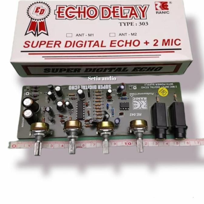 KOQOZIE kit echo delay 2 mic 4 potensio plus regulator